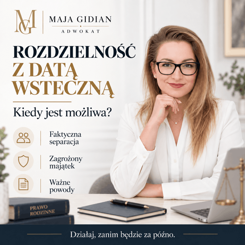Rozdzielność majątkowa z datą wsteczną – kiedy sąd może ją ustanowić?